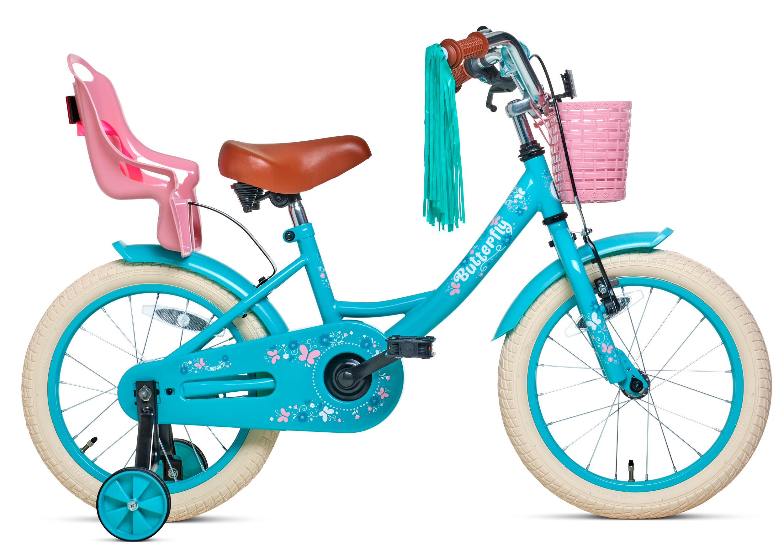 NOGAN Nogan Butterfly Kinderfiets - 16 inch - Turquoise