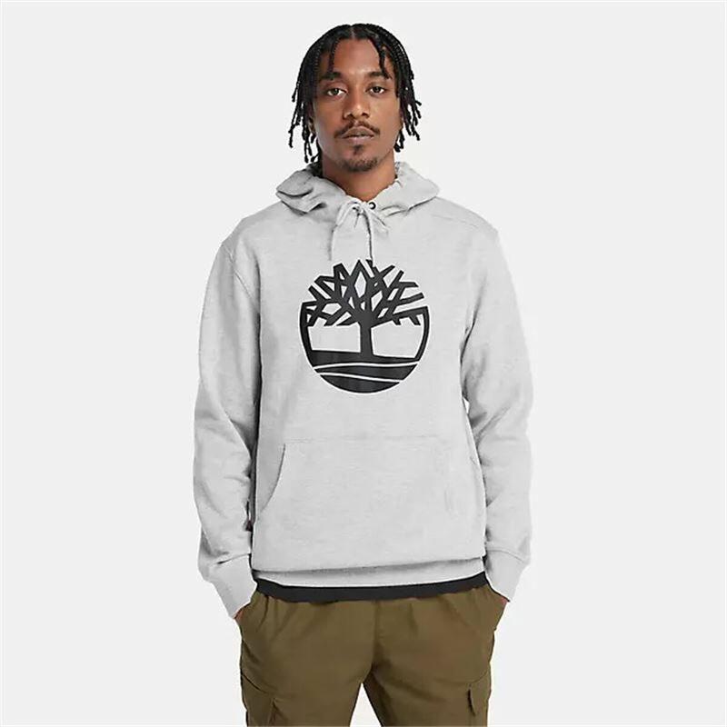 Sweat à capuche homme Timberland Kenn Tree Logo Gris clair