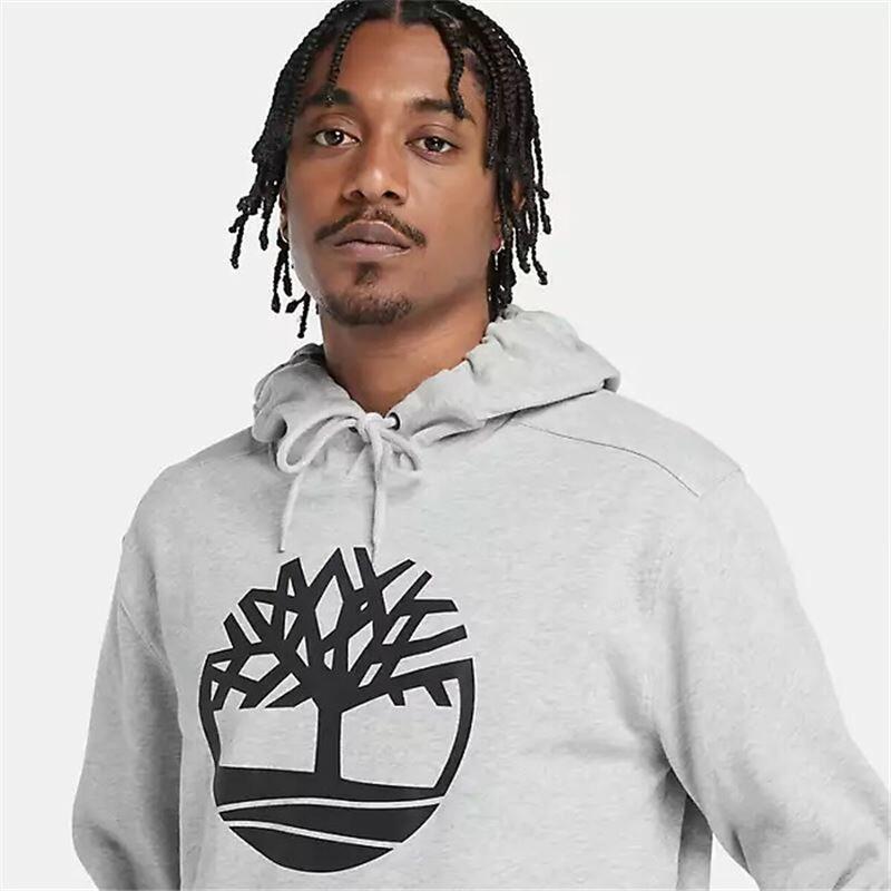 Sweat à capuche homme Timberland Kenn Tree Logo Gris clair