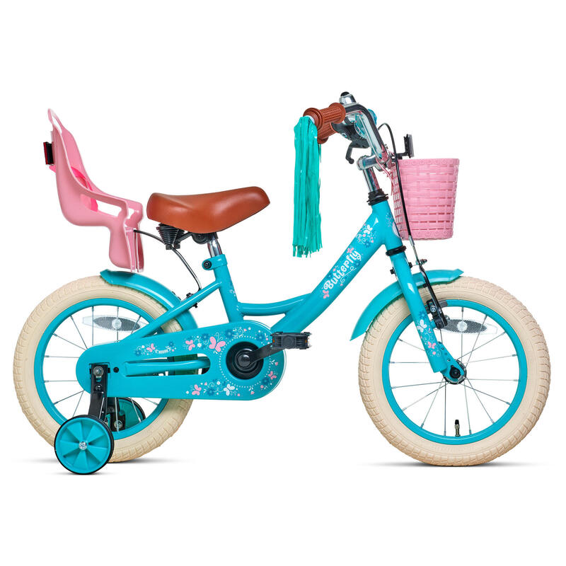 Nogan Butterfly Kinderfiets - 14 inch - Turquoise