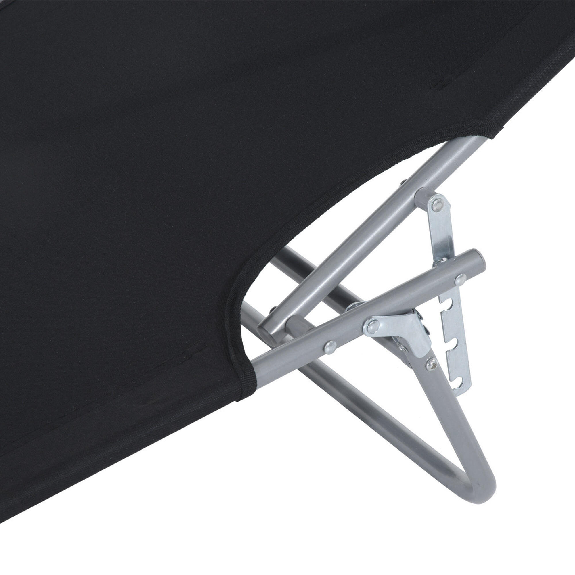 Tumbonas Plegables Outsunny 187x58x36 cm Negro 5/7