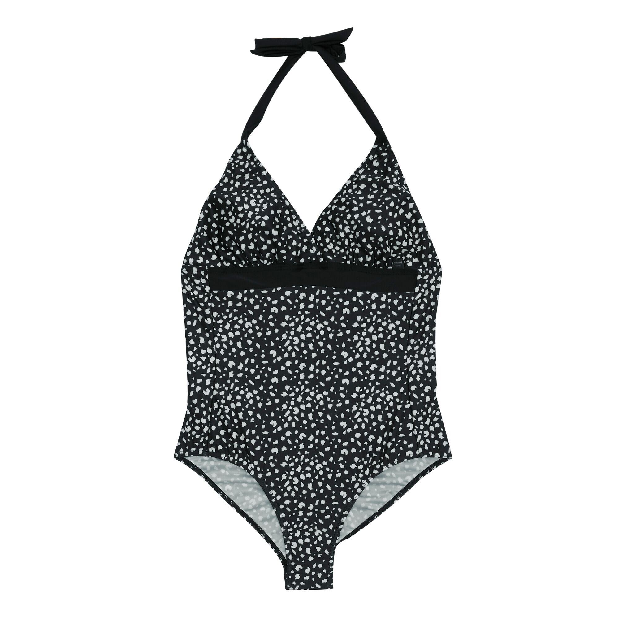 REGATTA Flavia II Costume Da Bagno Intero A Pois Donna Regatta Nero Bianco