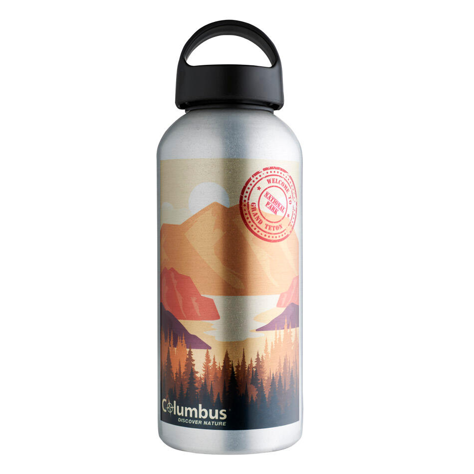 Columbus 600 ml Grand Teton Hiking Bottle Grey and Orange 1/3