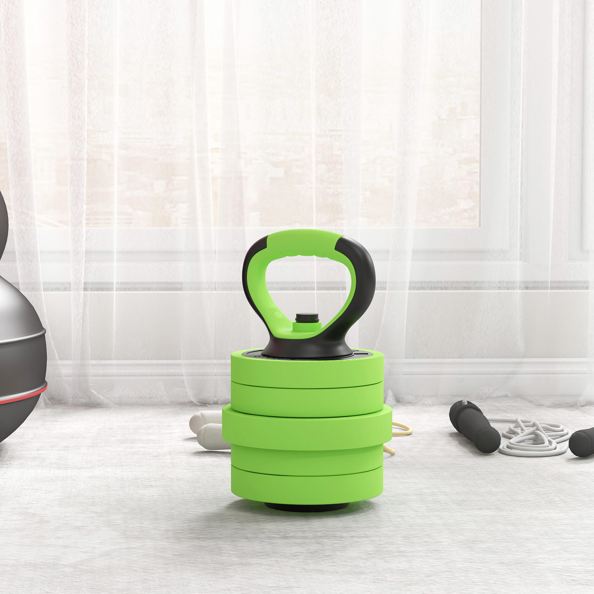 Conjunto de halteres 20kg 95x20x20 cm verde SPORTNOW 7/7