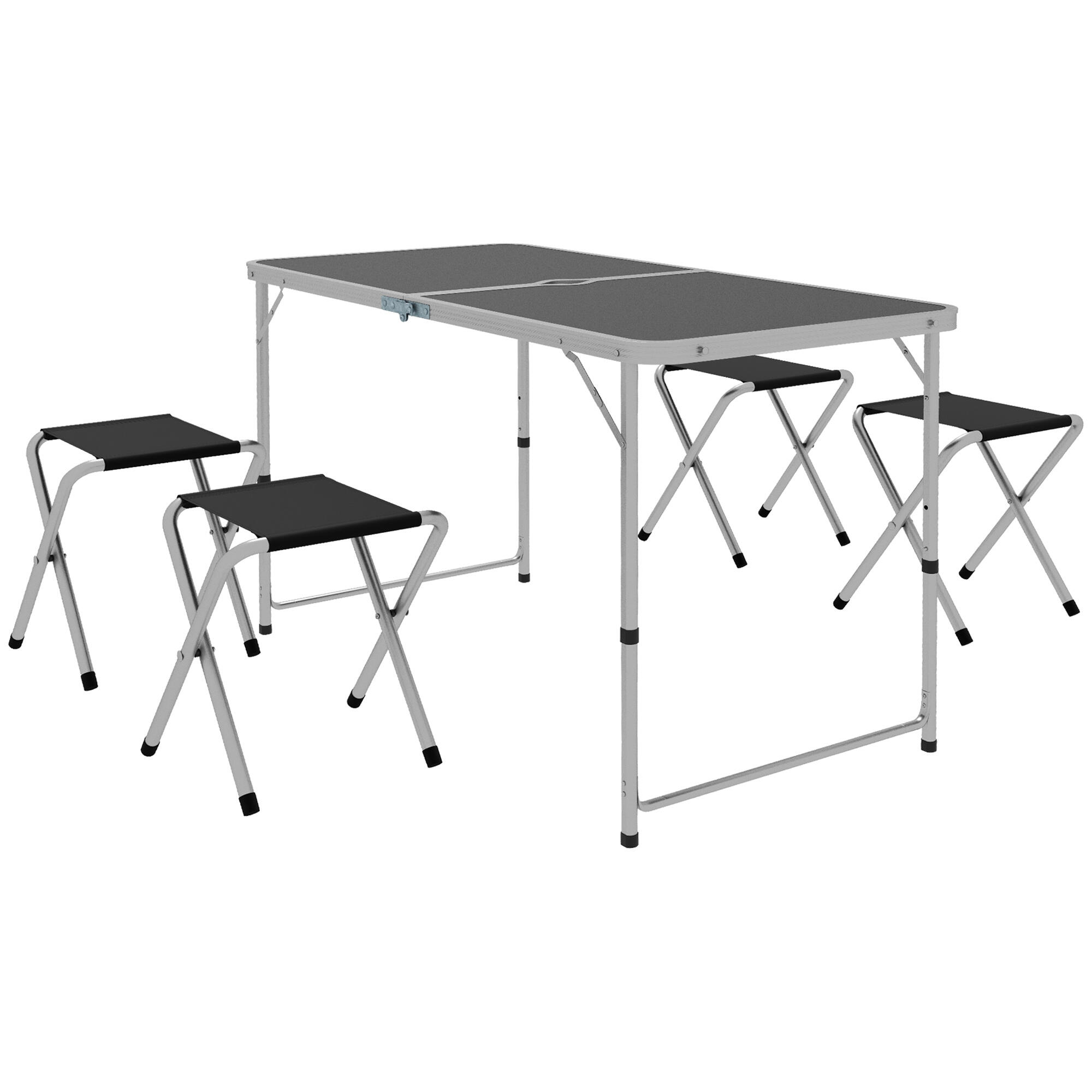 OUTSUNNY Mesa Camping Plegable Outsunny 120x60x77 cm Negro