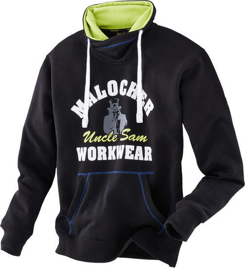 UNCLE SAM vestiario Felpa nera/royal/lime