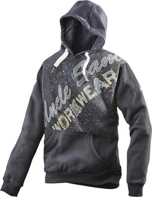 Uncle sam kleding heren sweathoodie antraciet/zwart