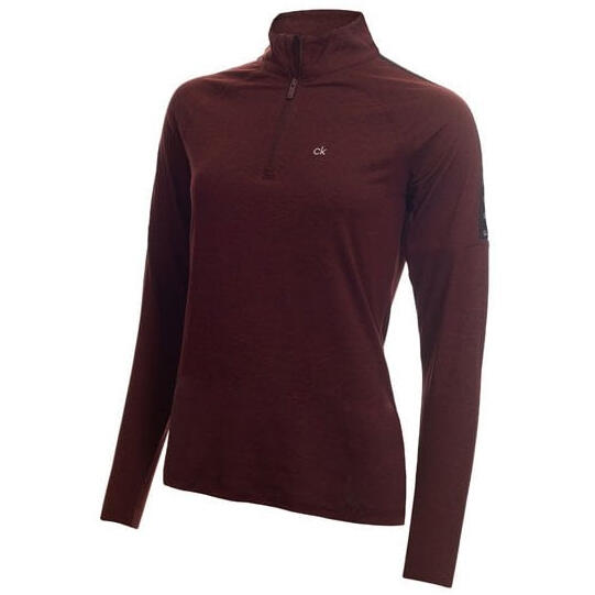 CALVIN KLEIN Calvin Klein KAHN ZIP NECK POLO - BLACKBERRY
