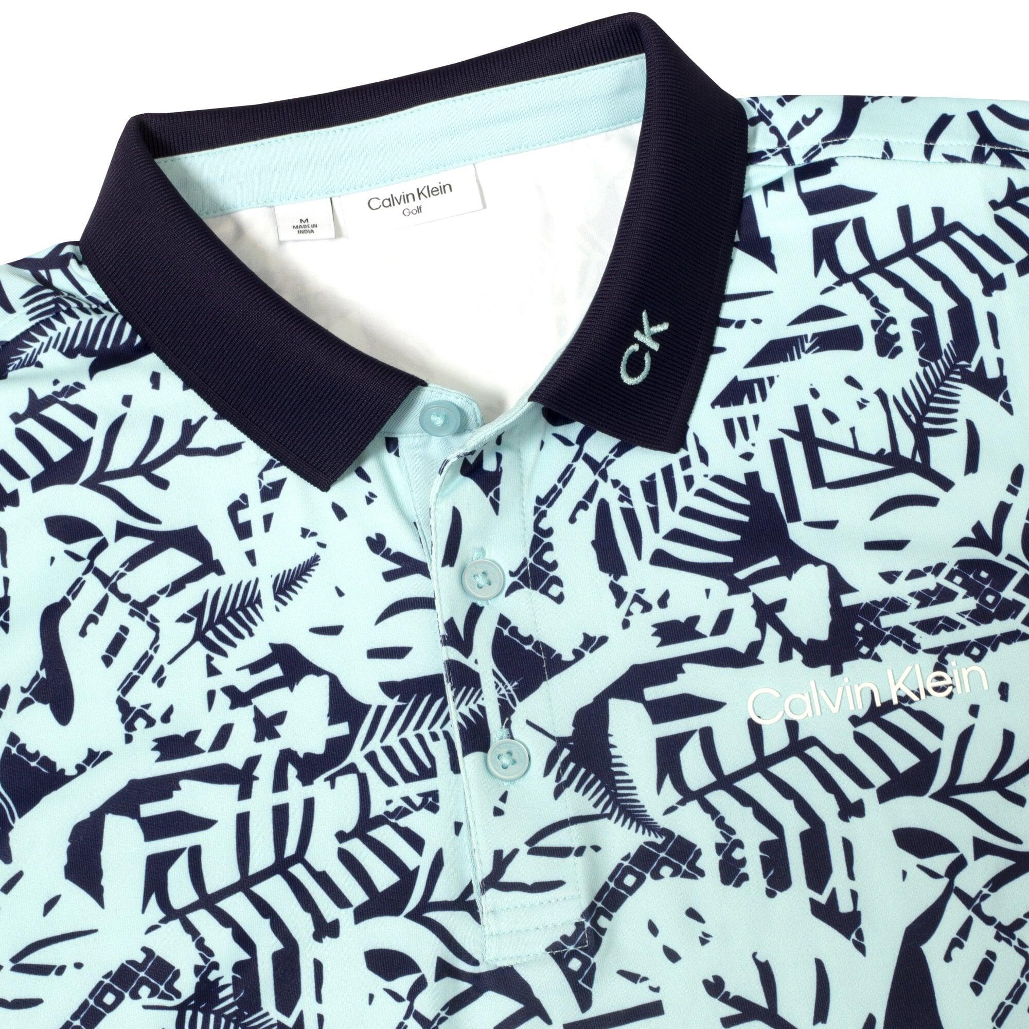 Calvin Klein Abstract Print Polo - Aqua/Evening Blue 4/4