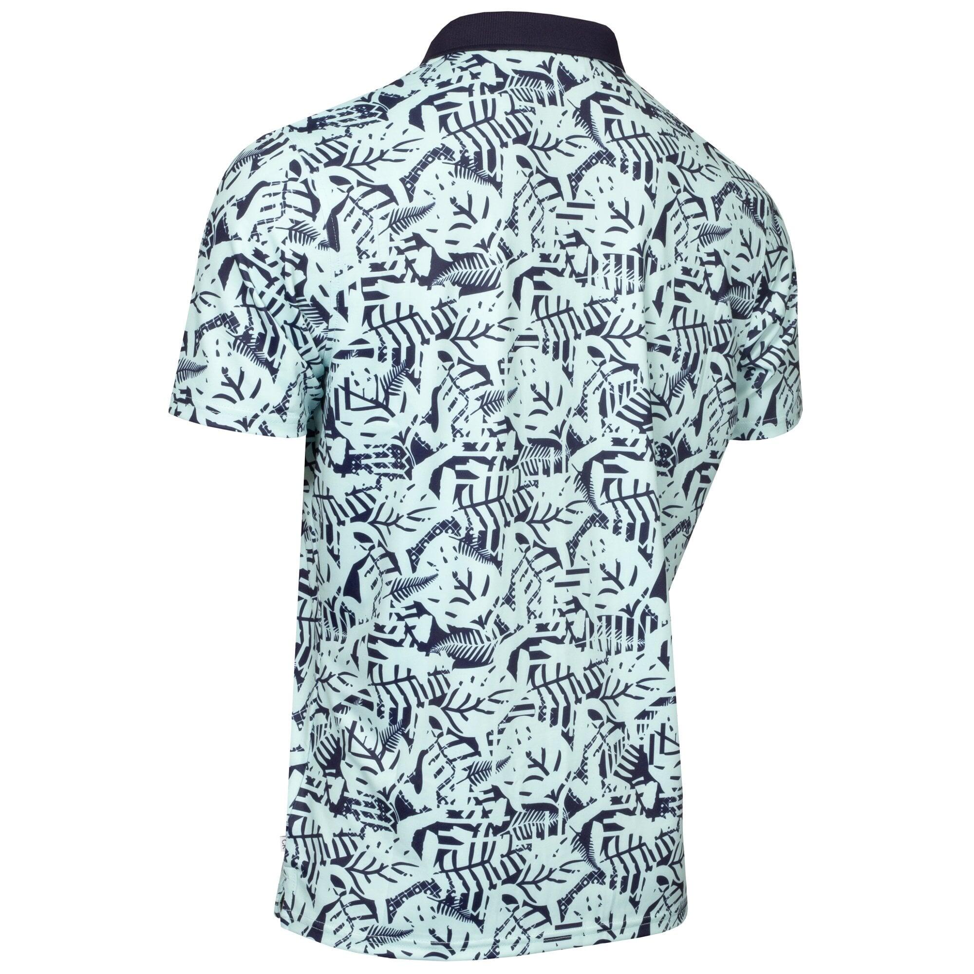 Calvin Klein Abstract Print Polo - Aqua/Evening Blue 2/4