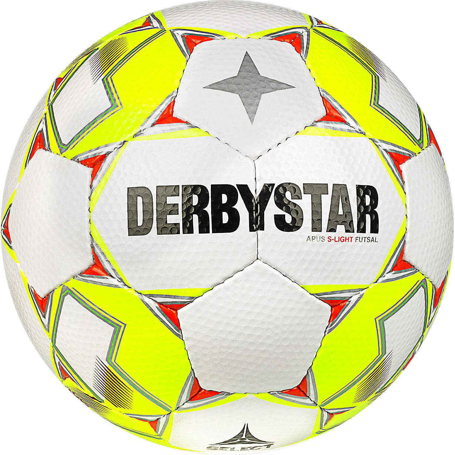 DERBYSTAR Futsalball Apus S-Light Größe 4 Fußball Unisex Weiß-Gelb-Rot