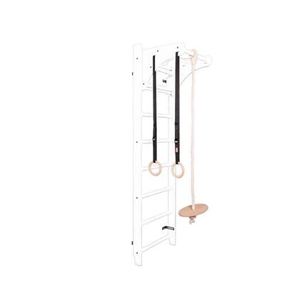 Anneaux et balançoire BenchK pour espalier — contreplaqué beige, sangles 210 cm