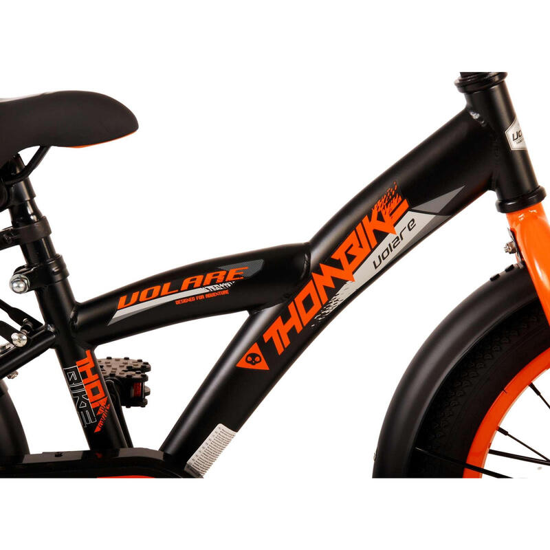 Thombike 16 Pouces 23 cm Garçon Frein à rétropédalage Noir/Orange