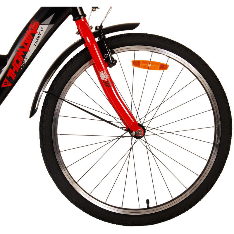 Thombike 24 Pouces 23 cm Garçon Frein à rétropédalage Noir/Rouge