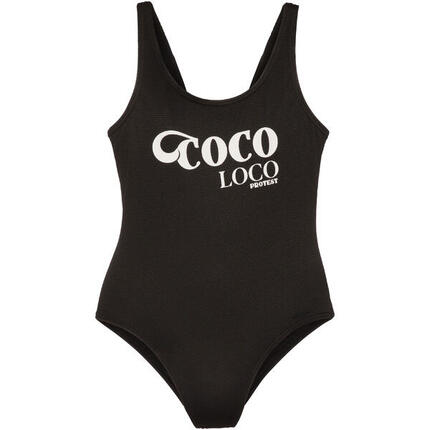 Maillot de bain - Natation - Fille - Coupe classique, Sans PFC - Itske - Noir.