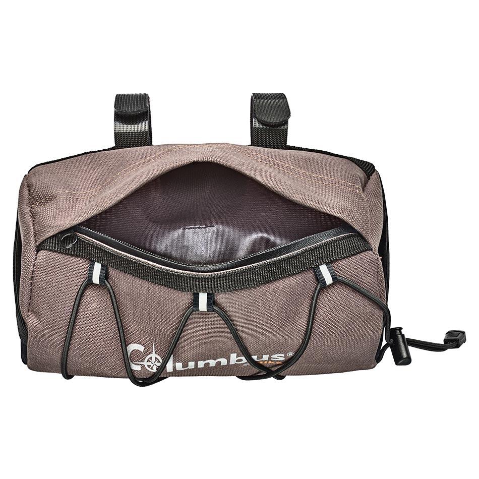 Columbus Dry Round Handlebar Bag  Brown 3/4