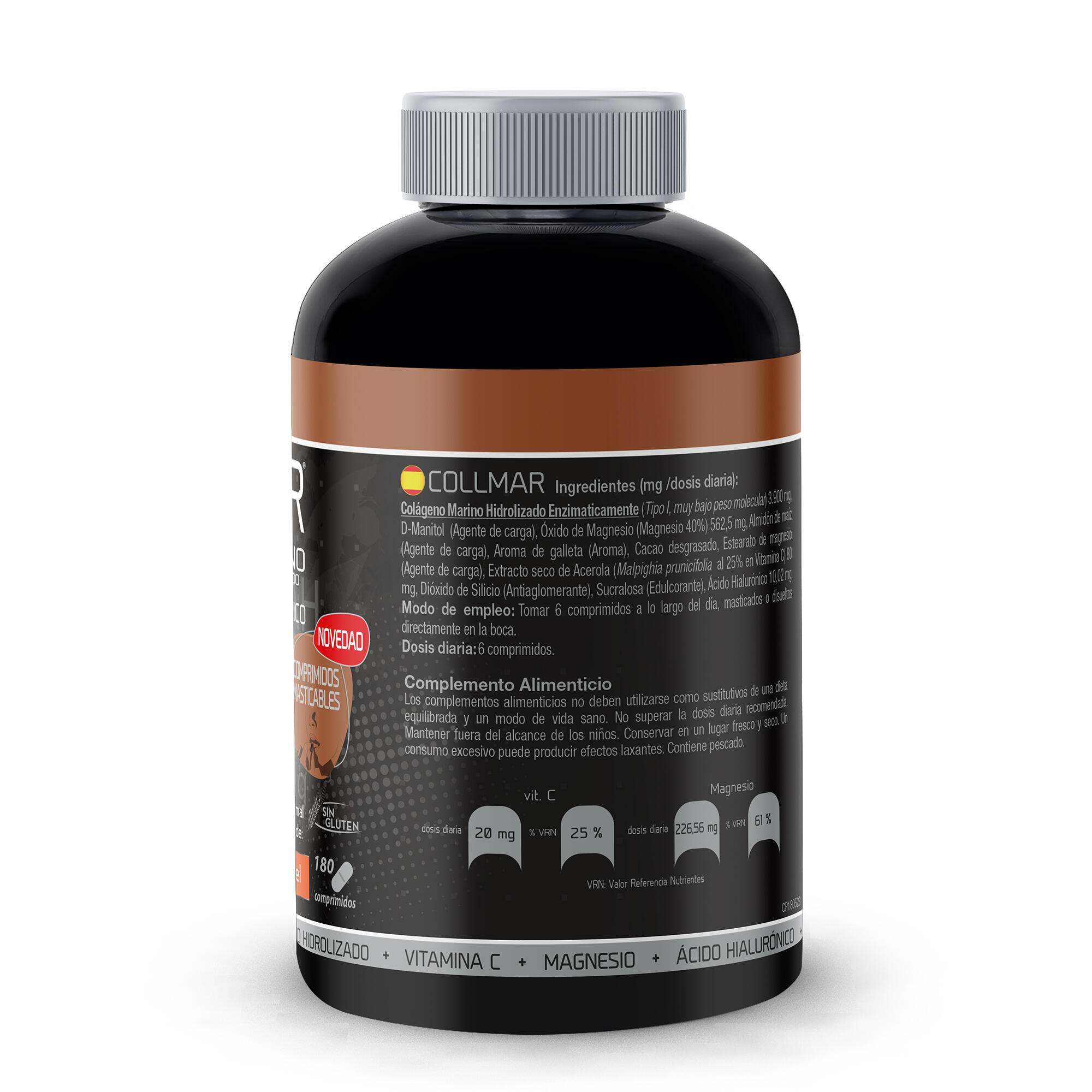 Collmar - Colágeno Marino Hidrolizado - 180Comprimidos Masticables - Sabor Choco 2/6