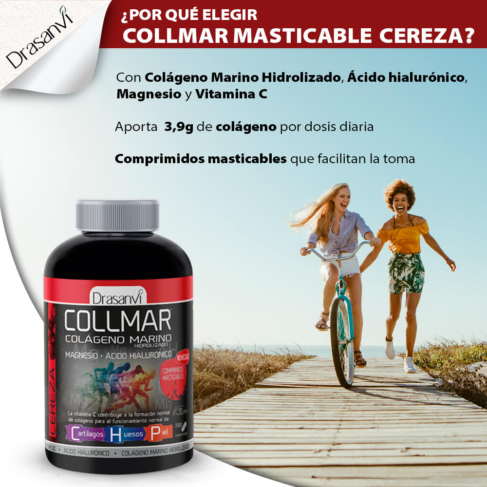 Collmar - Colágeno Marino Hidrolizado - 180Comprimido Masticable - Sabor Cereza 4/6