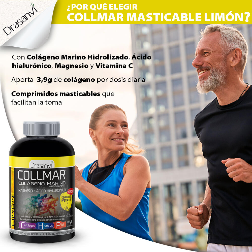 Collmar - Colágeno Marino Hidrolizado - 180Comprimidos Masticables - Sabor Limón 4/6