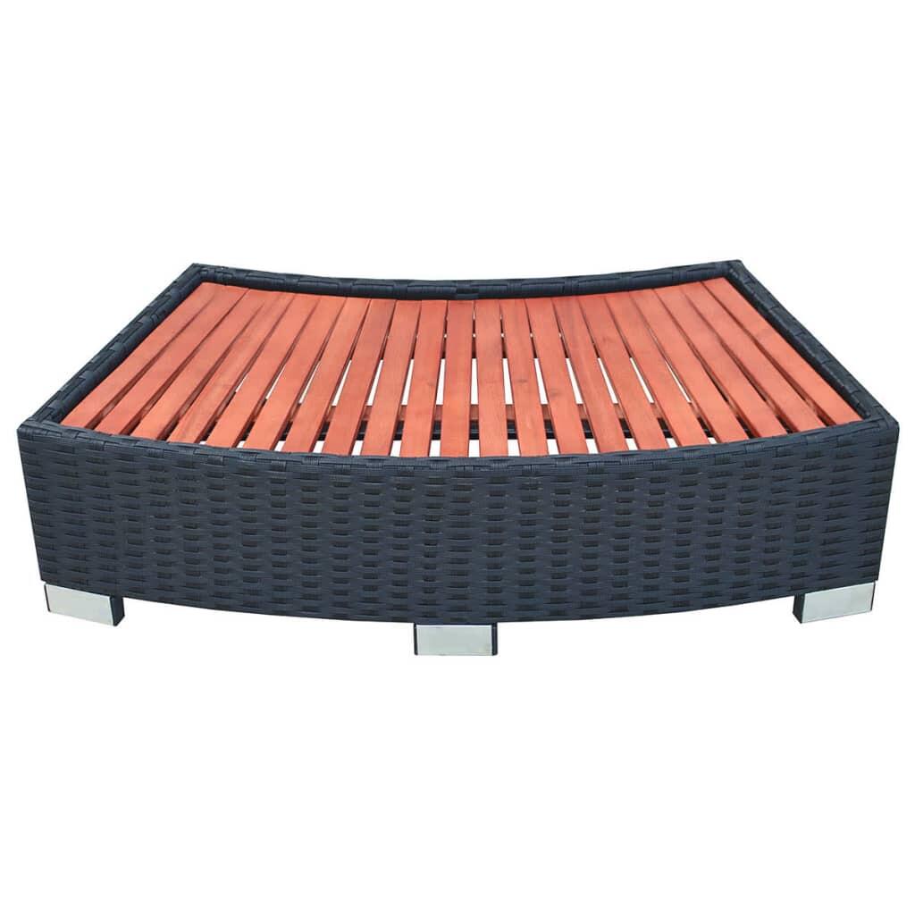 Degrau para spa em vime 92x45x25 cm preto 2/4