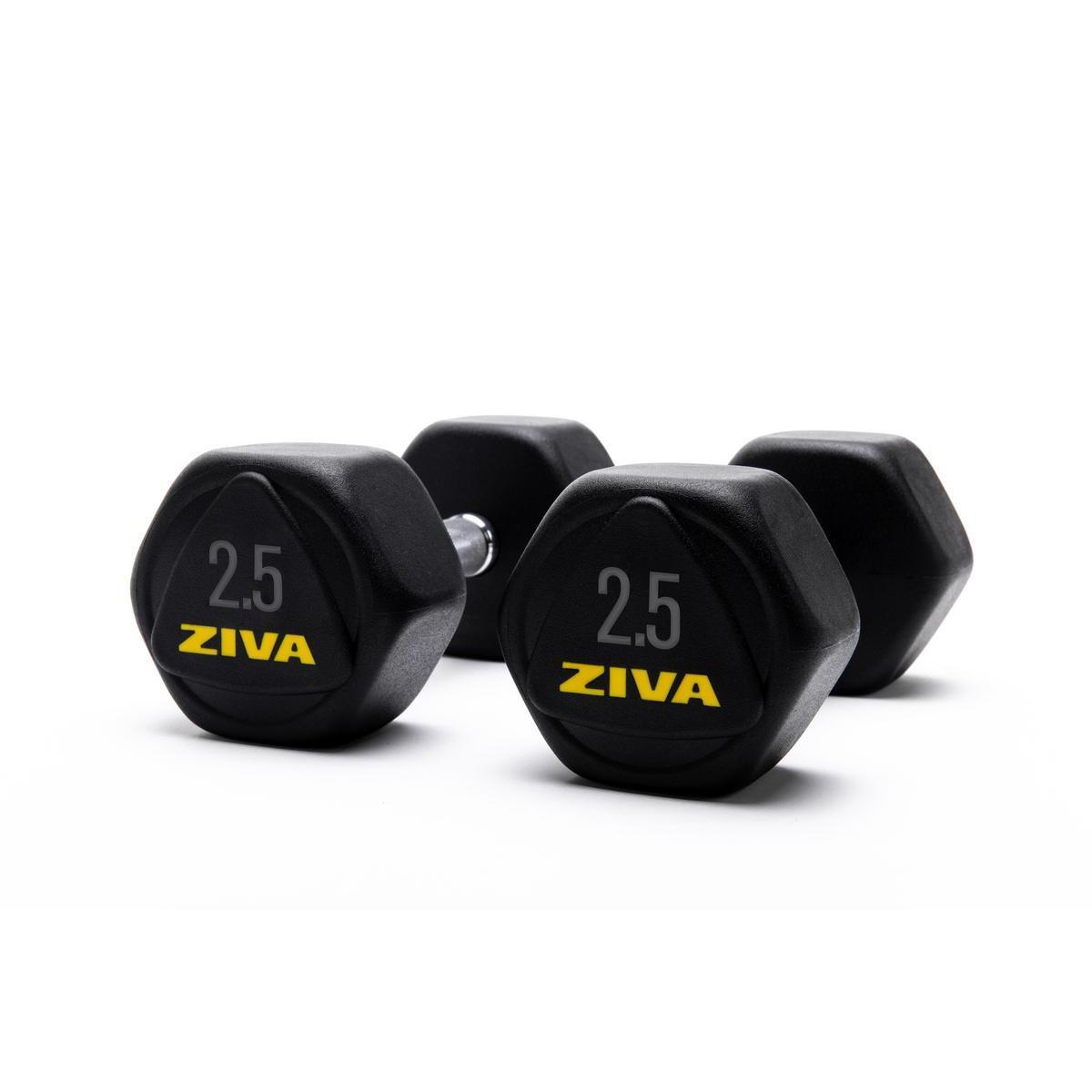 Mancuernas hexagonales de acero ZIVA performance 2.5kg 2/3