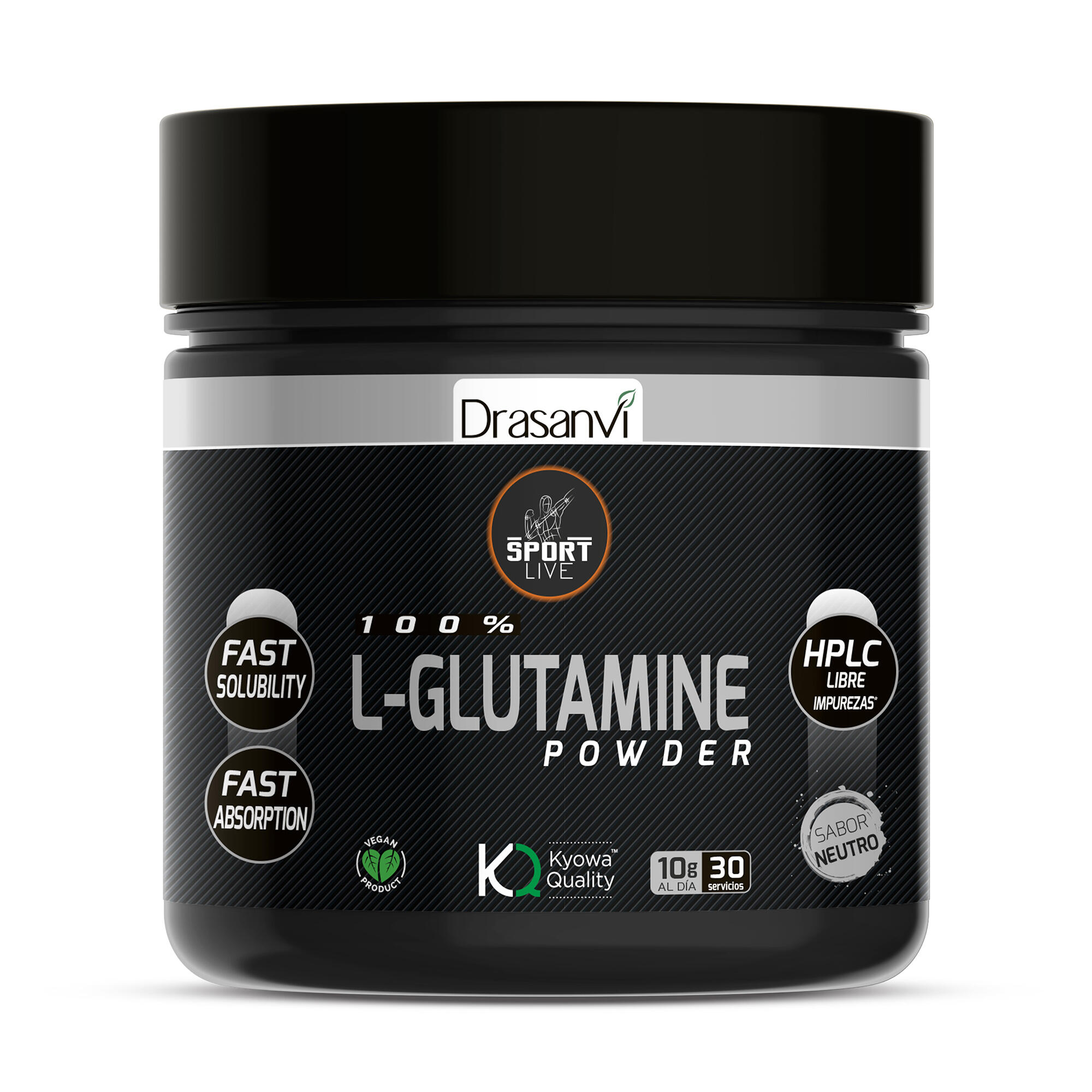 DRASANVI L-Glutamina Kyowa Quality Sport Live - Sabor Neutro - 300 g