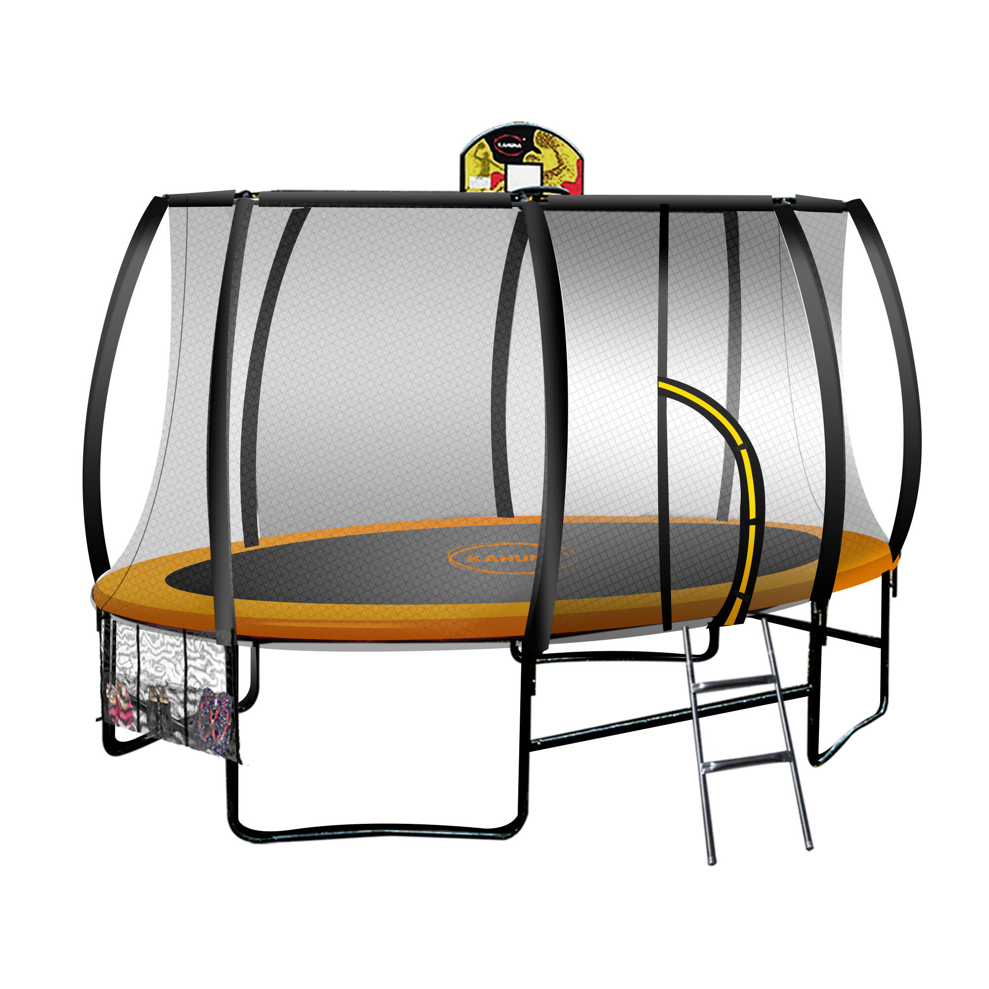 Kahuna Trampoline 8ft x 14ft Oval with Basketball Set