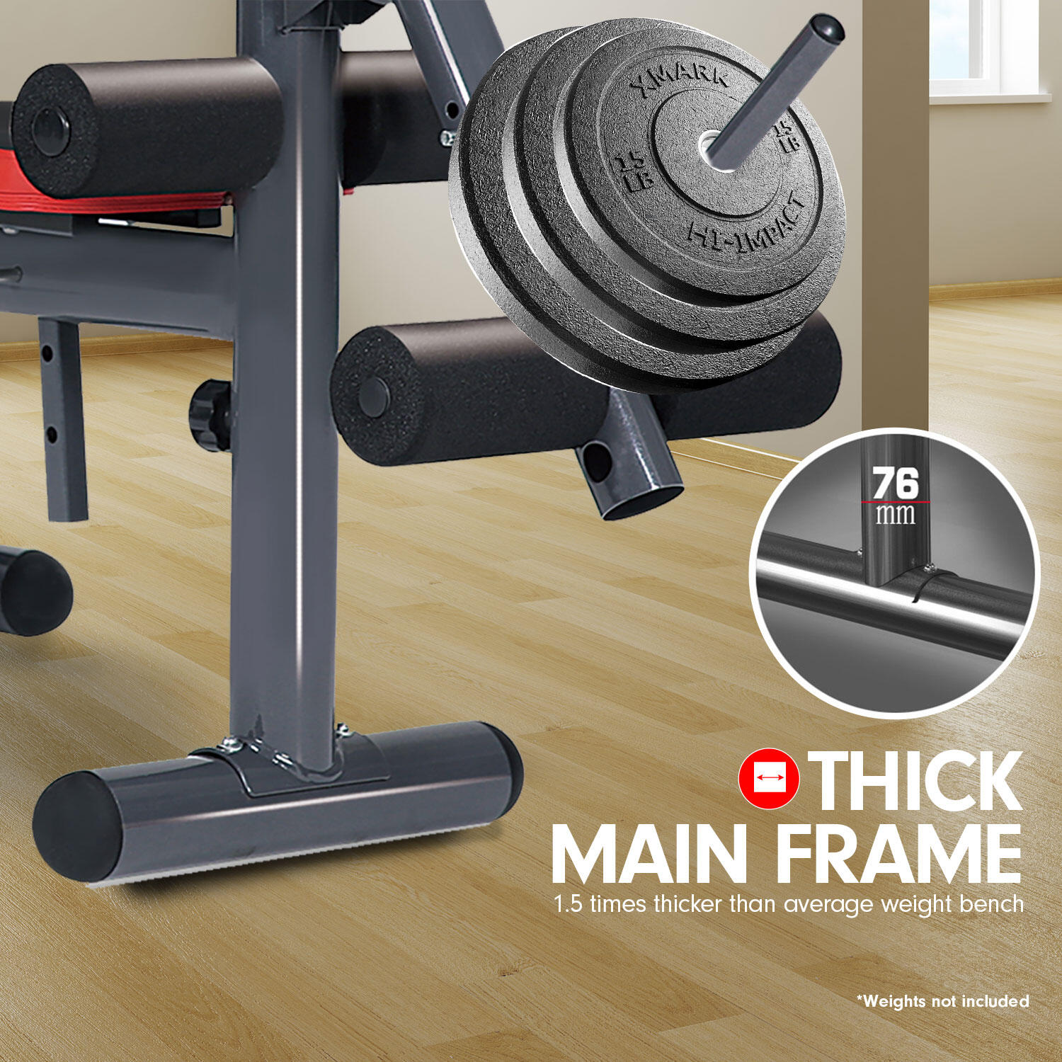 Powertrain home gym workout bench press with 45kg weights hotsell
