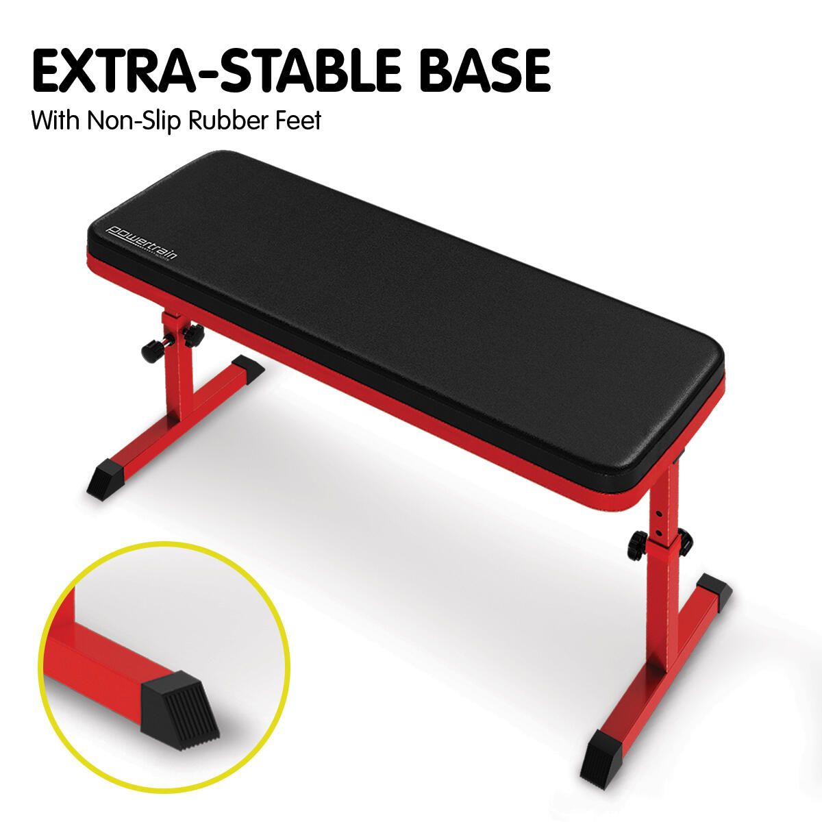Powertrain Height Adjustable Exercise Home Gym Flat Weight Bench