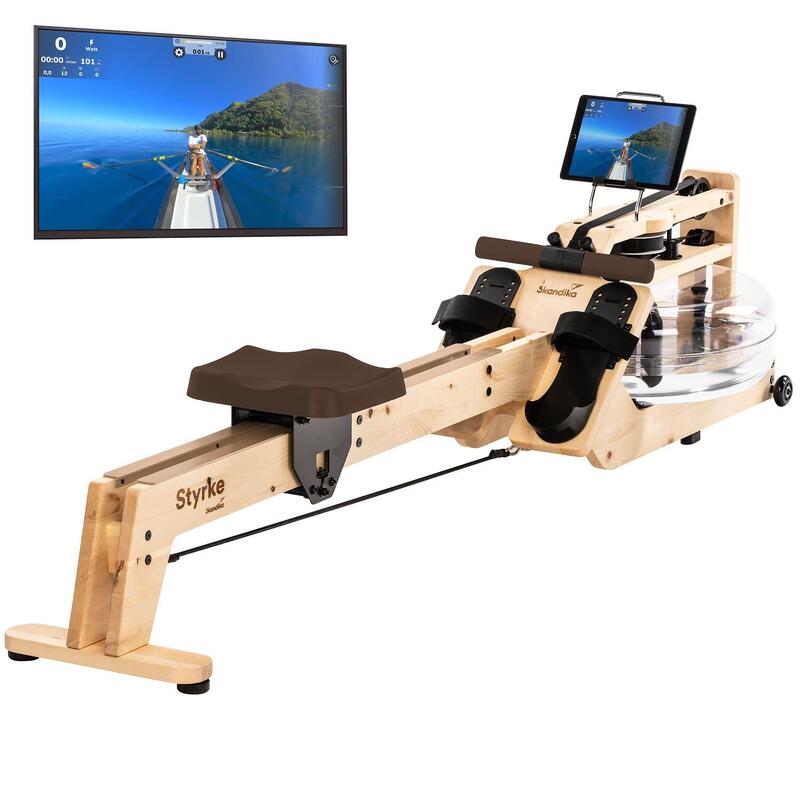 Rameur à eau - Styrke Premium - Bois de cembro - Bluetooth - 211x54x68cm                   2 modèles disponibles 1 59900€    SKANDIKA Rameur à eau - Styrke Premium - Bois de cembro - Bluetooth - 211x54x68cmVendu exclusivement en ligne   