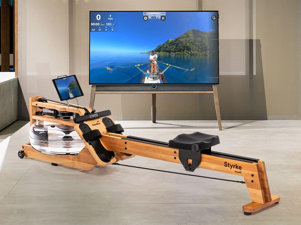 Vogatore ad acqua in legno - Styrke Premium - Fitness - Bluetooth - 211x54x68cm 5/7