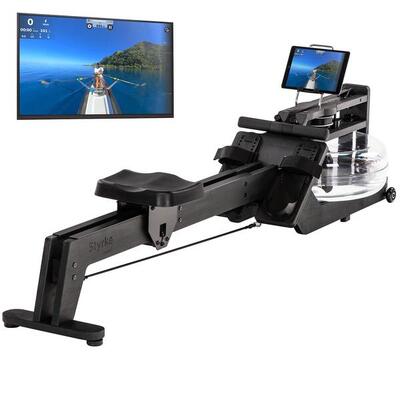 Water roeimachine - styrke premium essenhout - bluetooth - 211x54x68cm