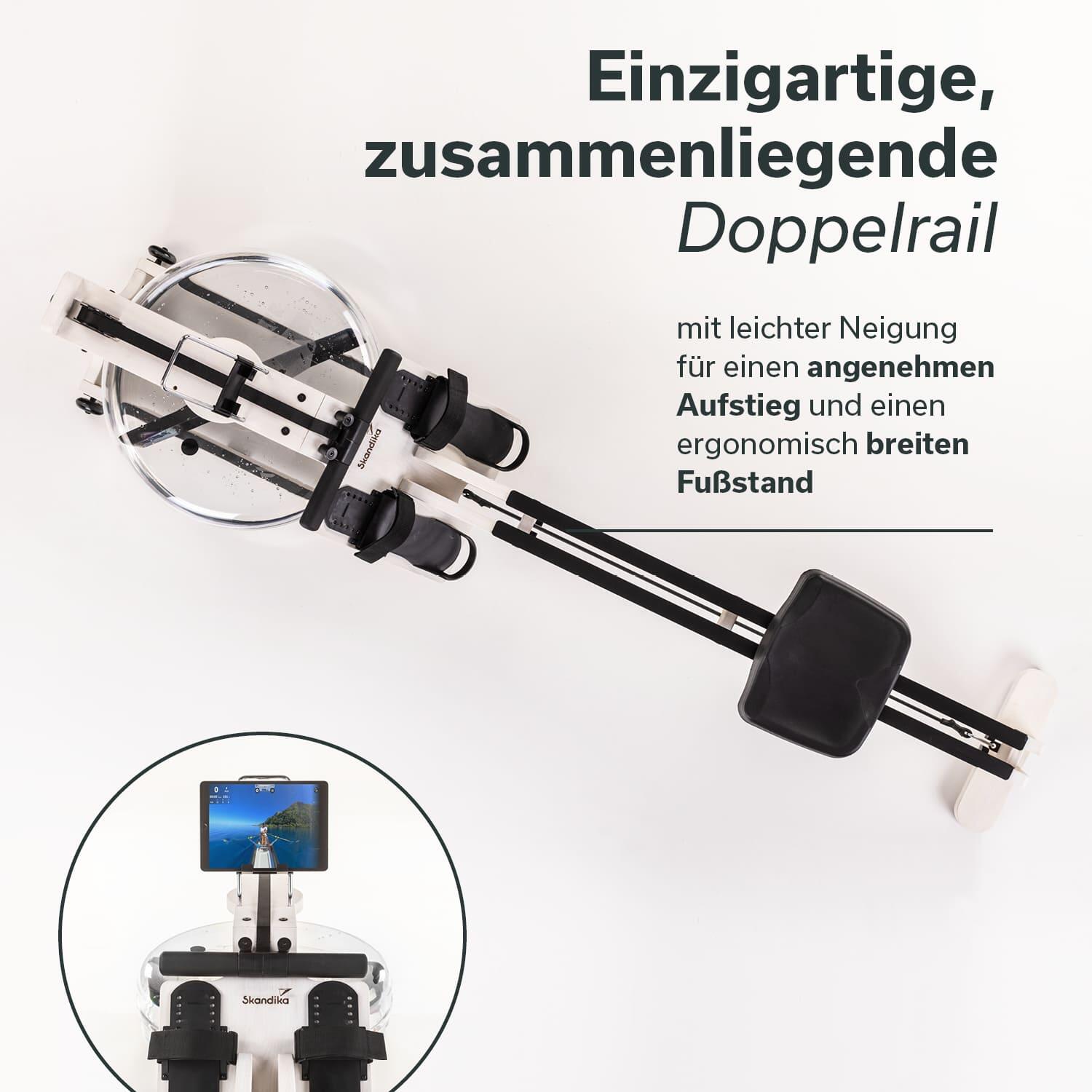 Vogatore ad acqua in legno - Styrke Premium - Fitness - Bluetooth - 211x54x68cm 3/7