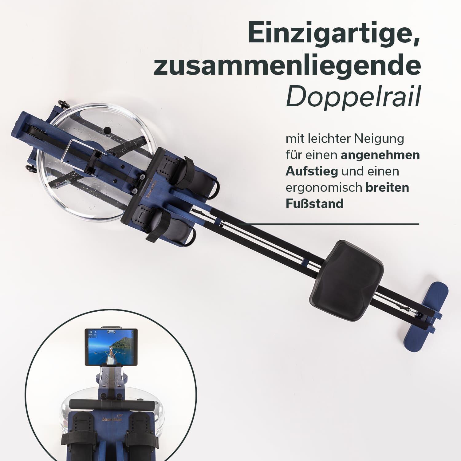 Water roeimachine - Styrke Premium Essenhout - Bluetooth - 211x54x68cm 3/7