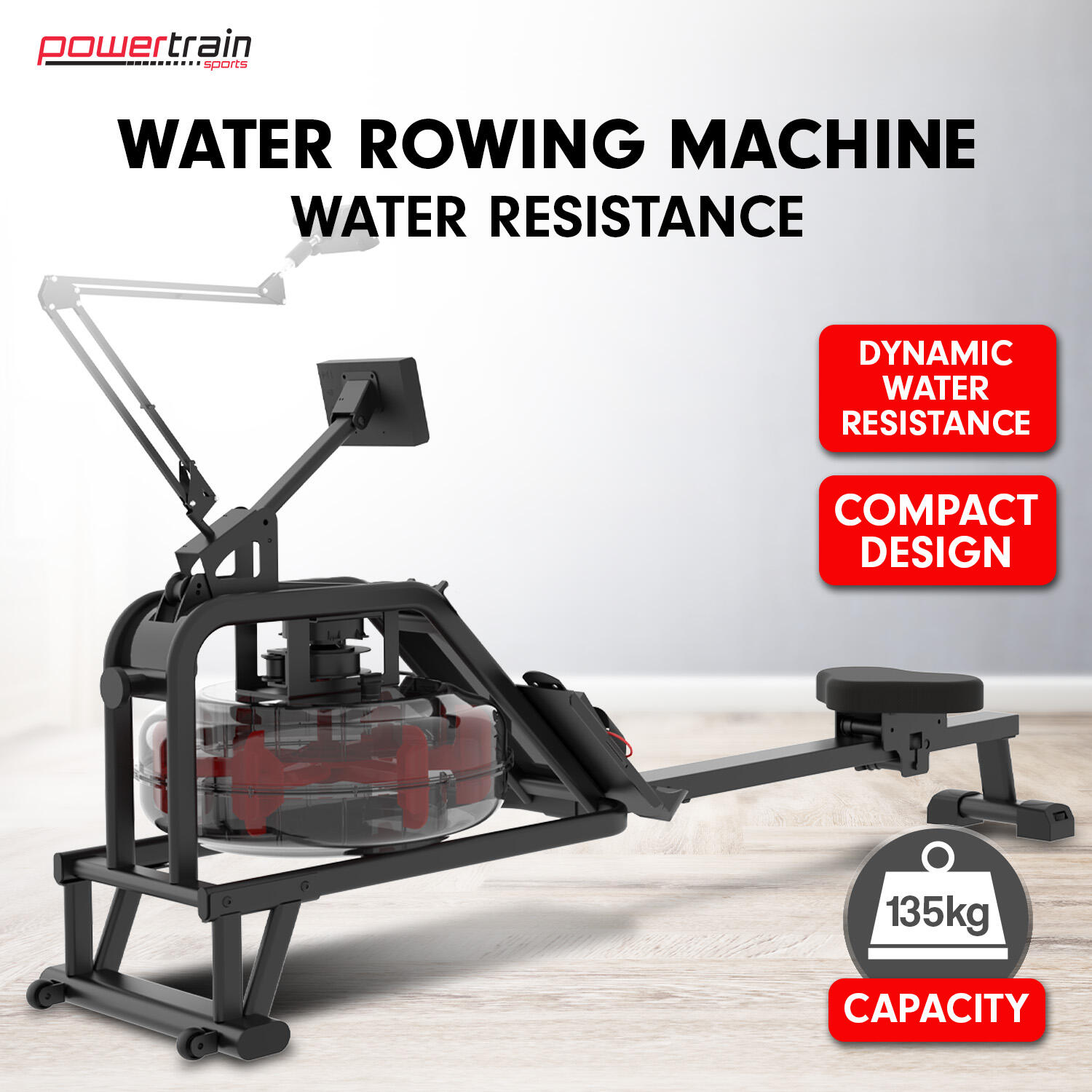 Powertrain Water Resistance Rowing Machine Rower