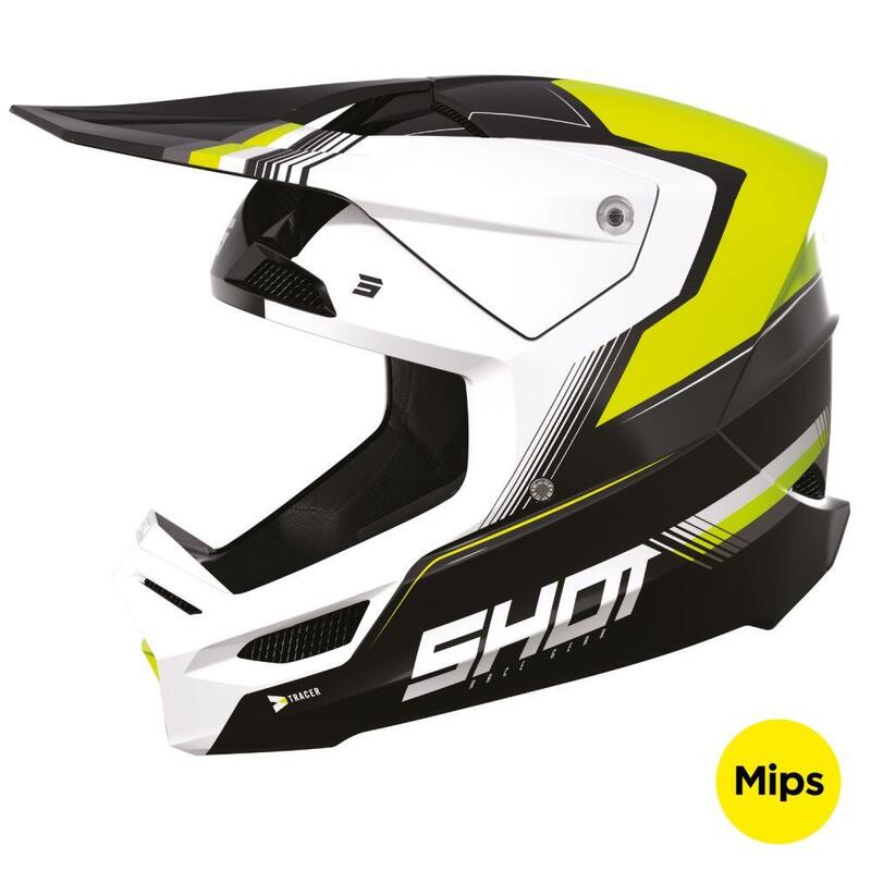 Casque Intégral VTT Adulte Shot Race Tracer Jaune Brillant