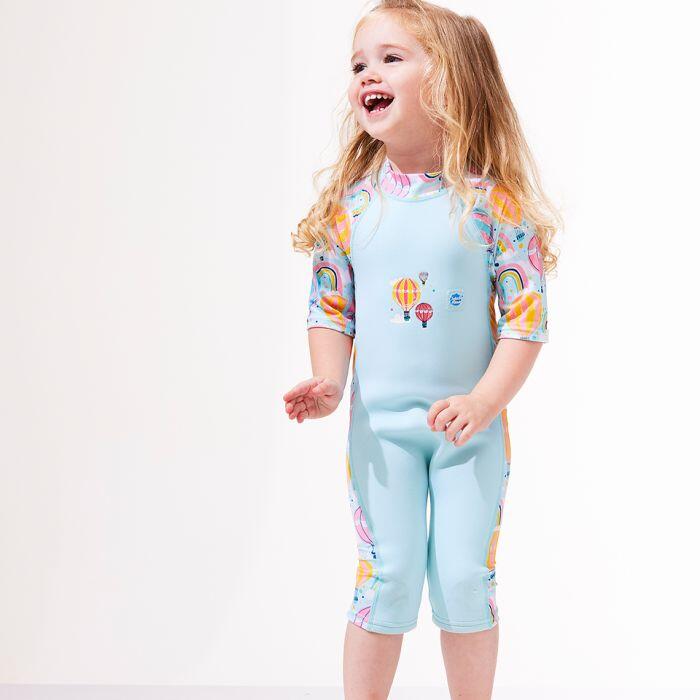 Costum pentru sporturile acvatice înot copii scurt Surf Combie UV albastru