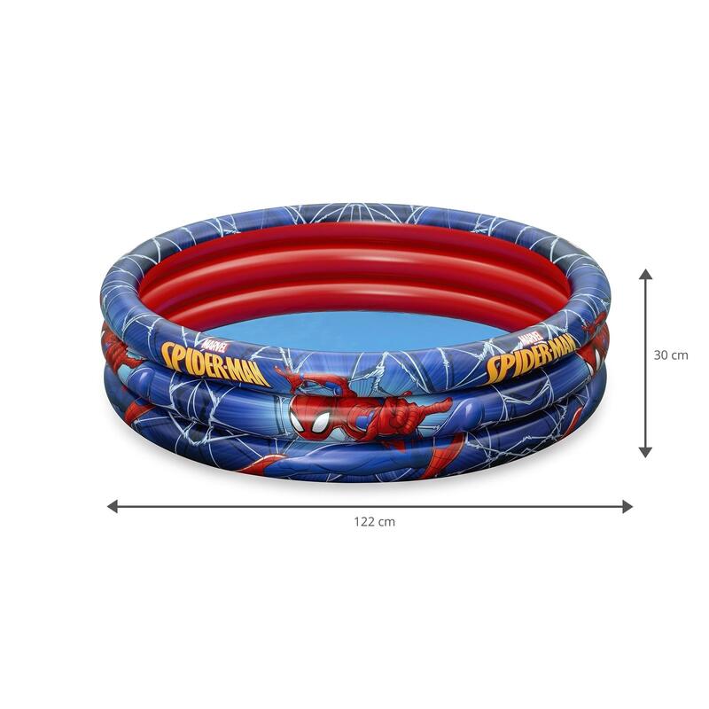 Piscina Hinchable Autoportante Infantil Bestway 122x30 cm Diseño Spider Man Rápi