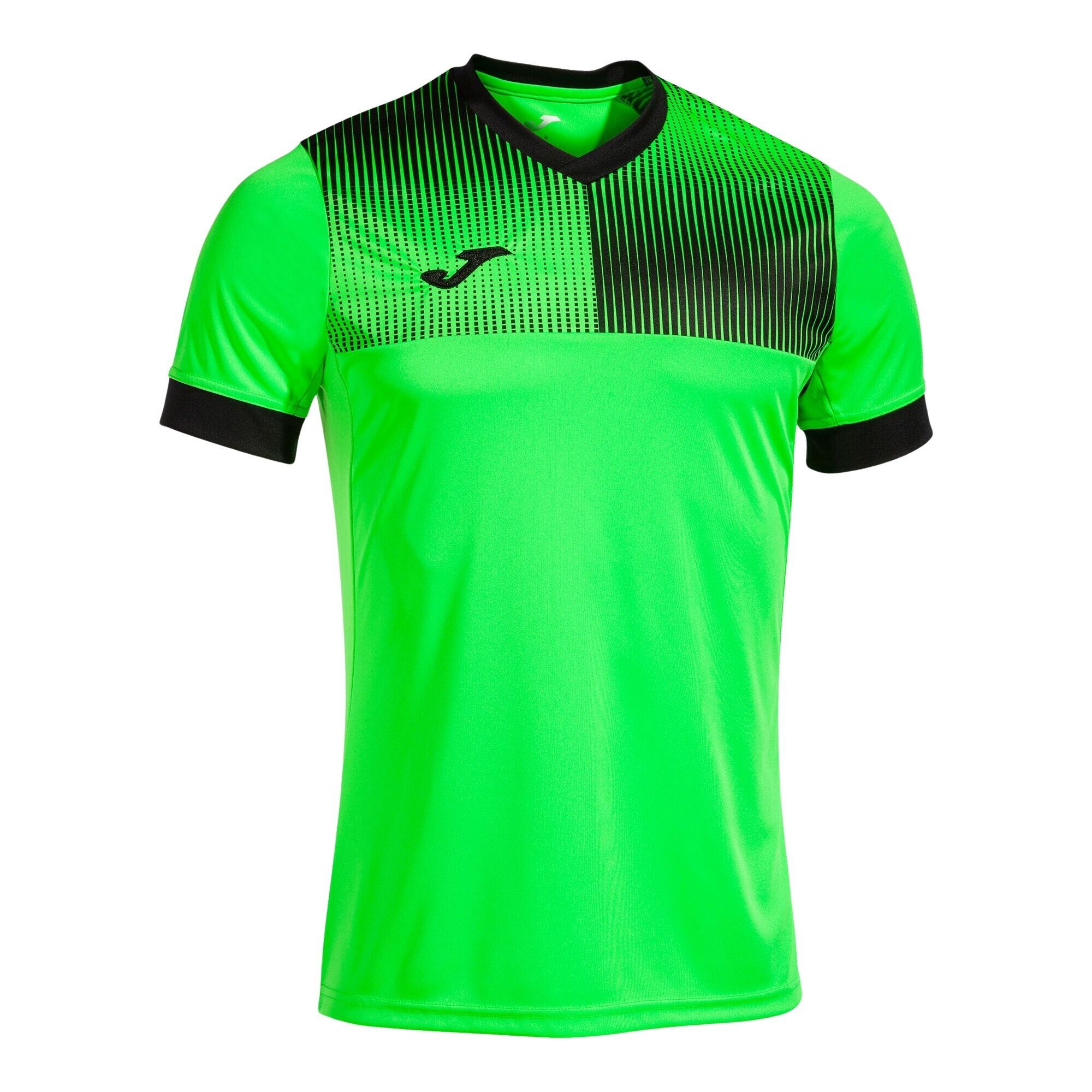 Joma - Maillot Manches Courtes Football Homme Joma Eco Supernova Vert Fluo - T-shirt Manches Courtes - Bleu|noir - 52 2xl - Decathlon