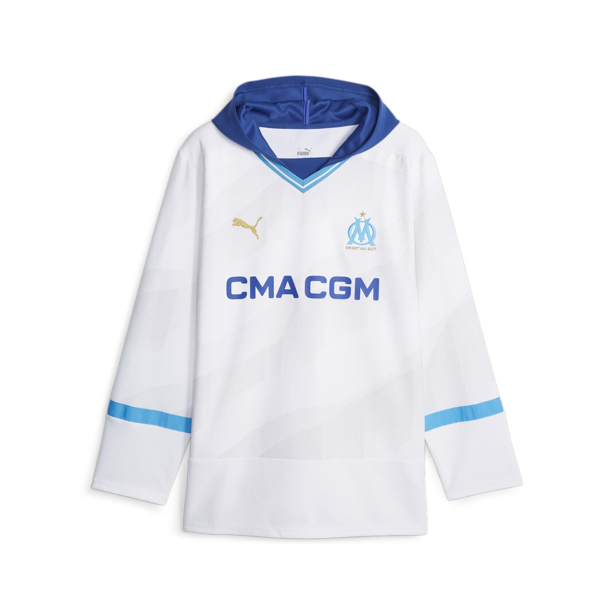 Puma - Maillot Oversize Om 2023/24 - Maillot Manches Courtes - Blanc|bleu - 40 M - Decathlon