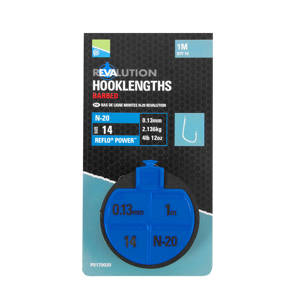 Preston Innovations - Bas De Ligne Montés Preston Revalution Hooklengths N20 (x10) - Ligne Montée - Bleu|noir - Decathlon