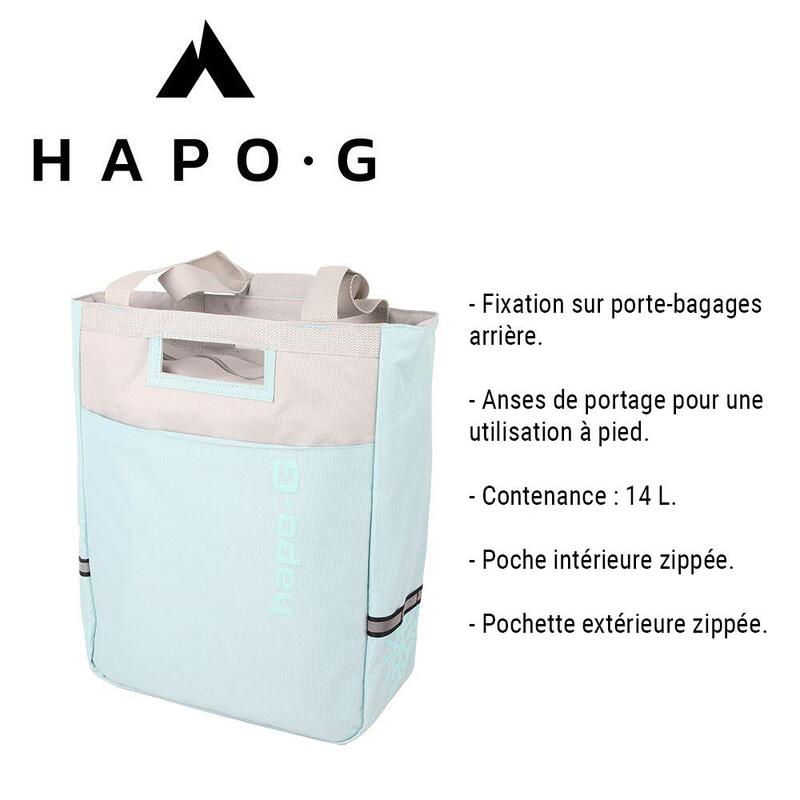 Sac isotherme porte bagage 14L Bleu/Gris - Vélo électrique, VTT, VTC - HAPO-G