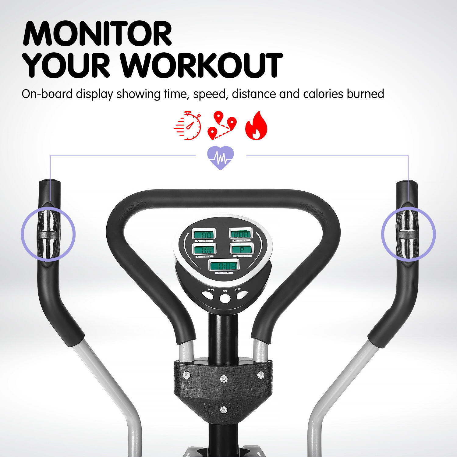 Powertrain 5 in 1 Elliptical Cross Trainer Bike with Dumbbell Sets
