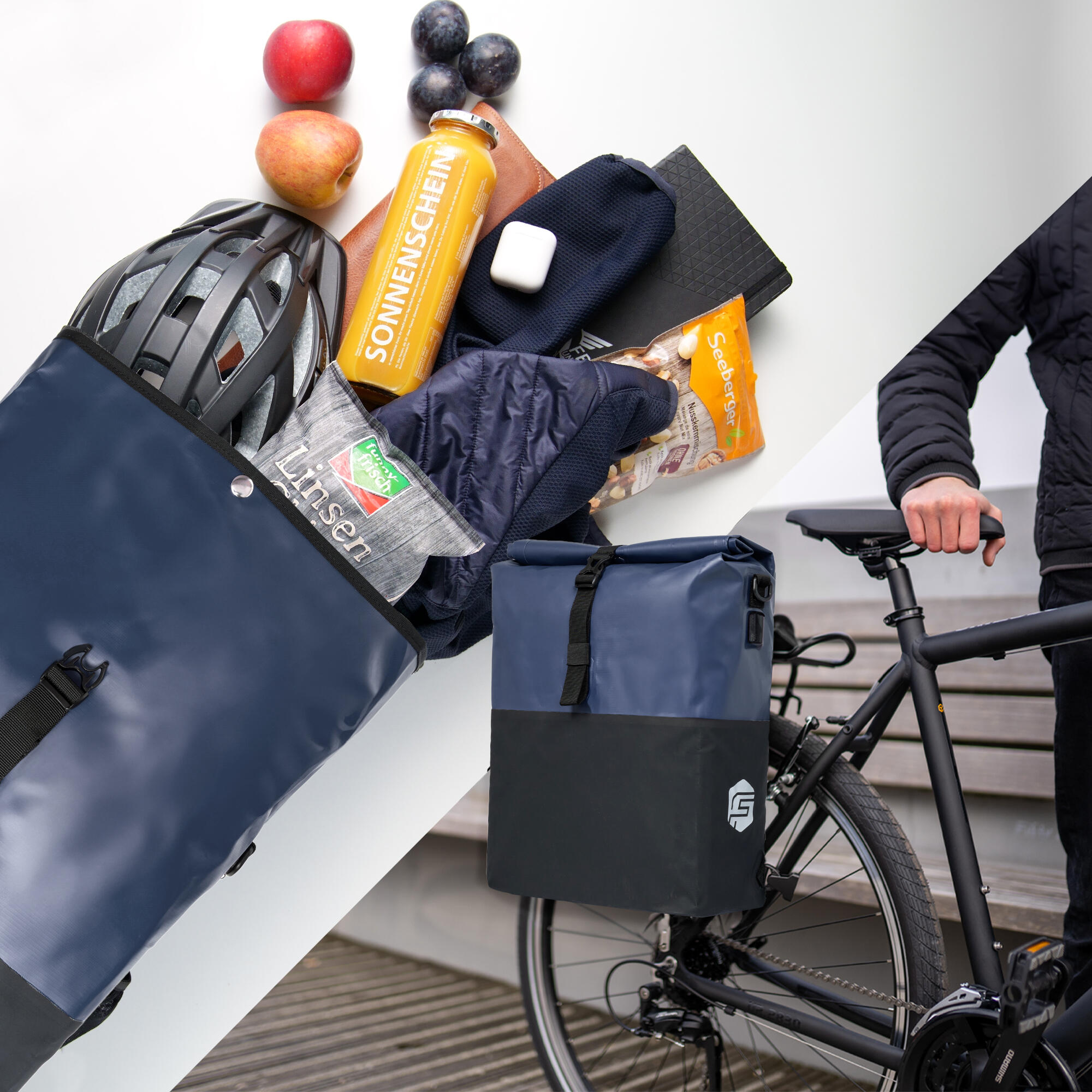 Fahrradtasche 3in1 27L - Wasserdichte Gepäckträgertasche & Rucksack 2/7