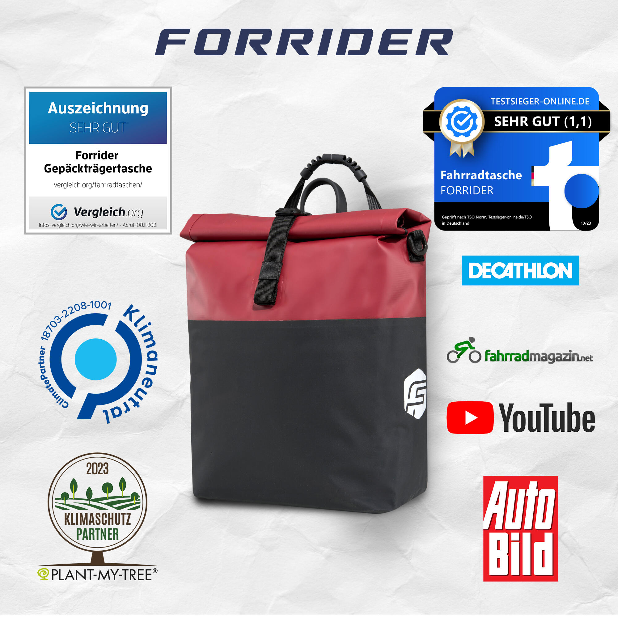 Fahrradtasche Basic 22L-Wasserdichte Gepäckträgertasche perfekter Allrounder 5/7