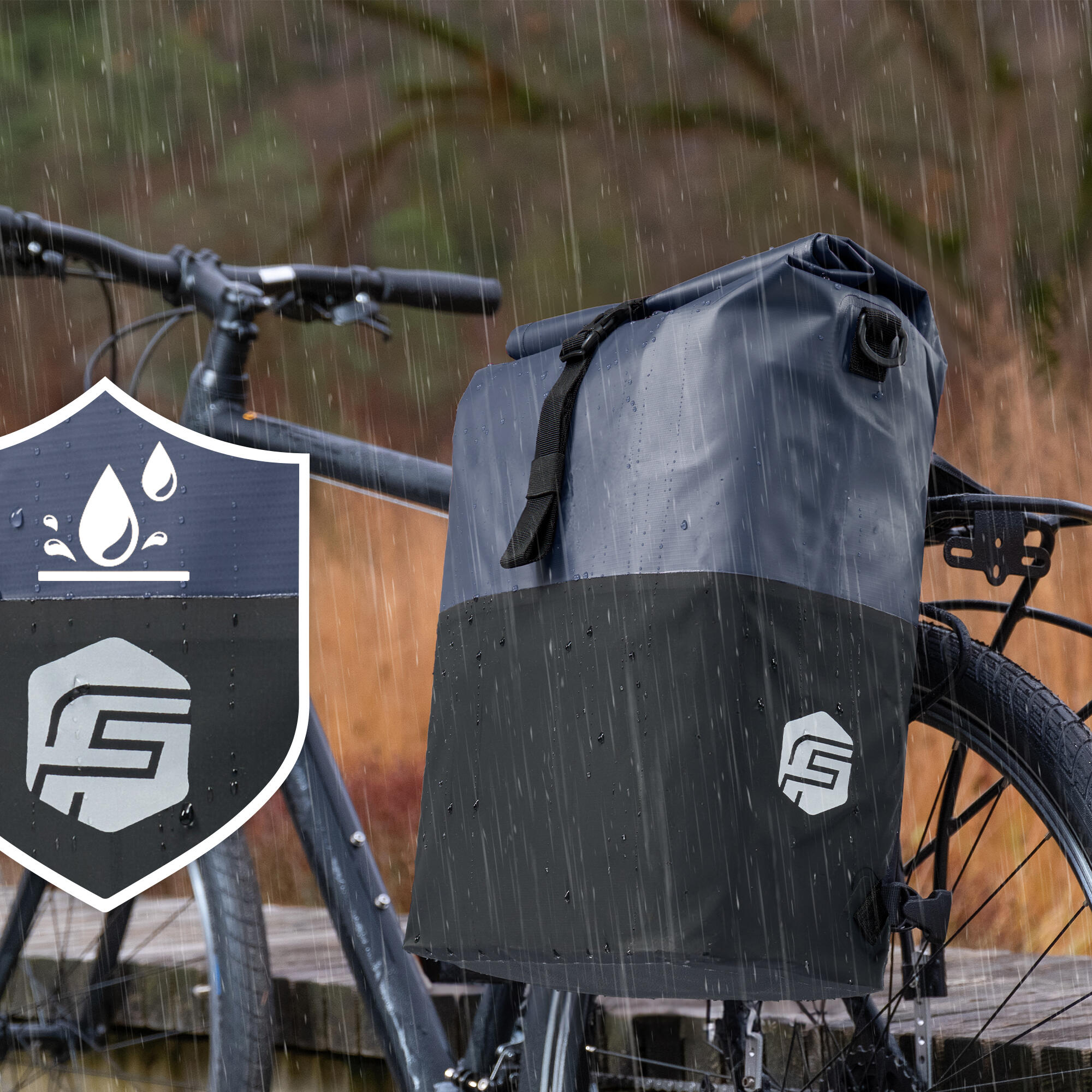 Fahrradtasche 3in1 27L - Wasserdichte Gepäckträgertasche & Rucksack 3/7