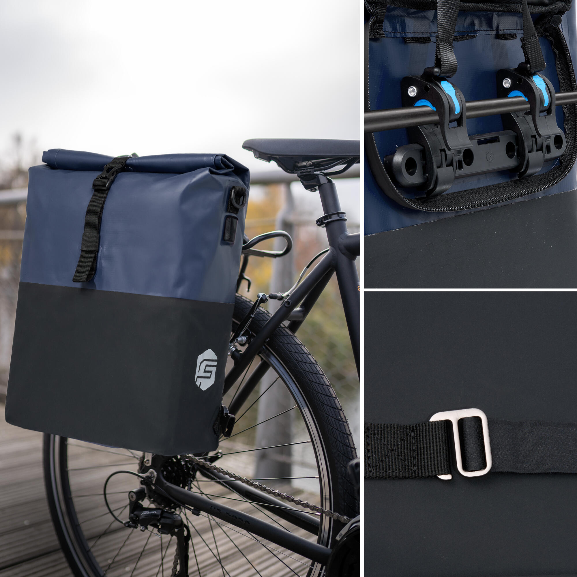 Fahrradtasche 3in1 27L - Wasserdichte Gepäckträgertasche & Rucksack 4/7