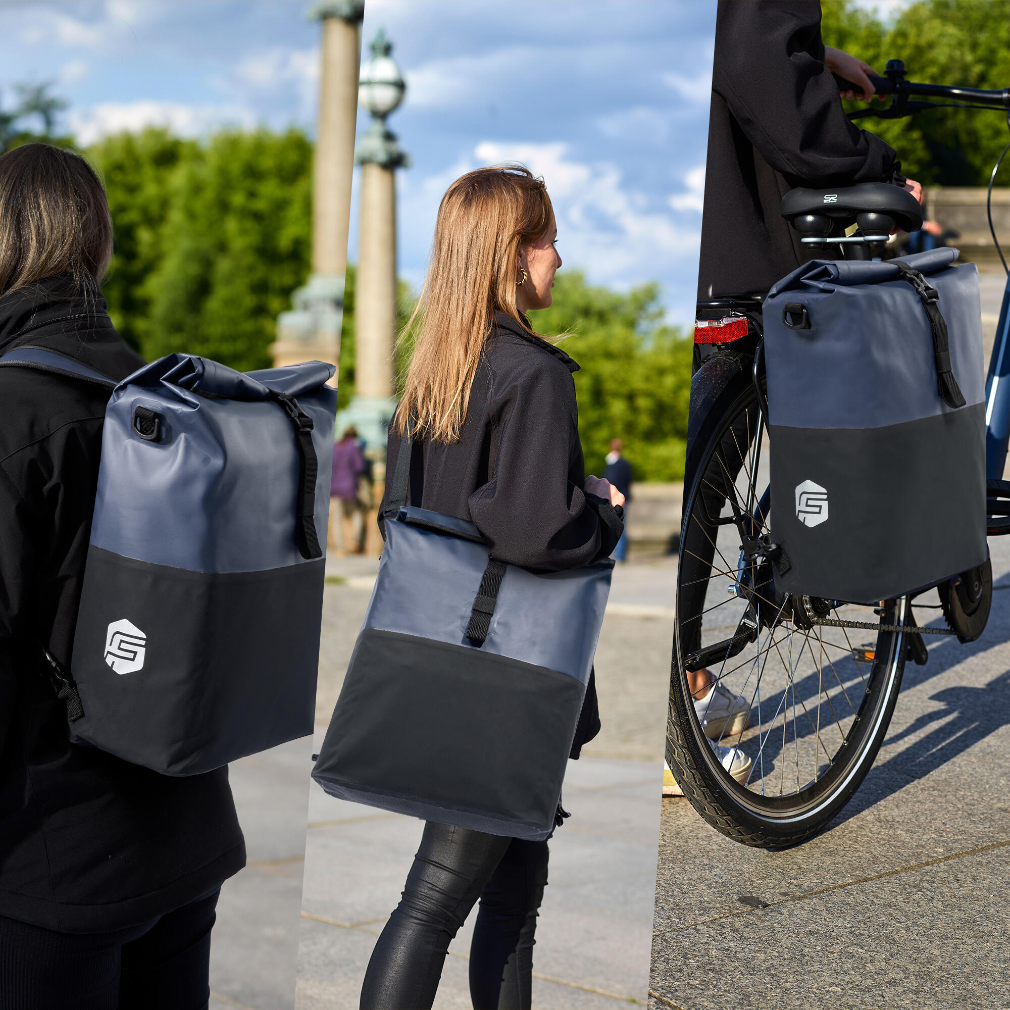 Fahrradtasche 3in1 27L - Wasserdichte Gepäckträgertasche & Rucksack 6/7