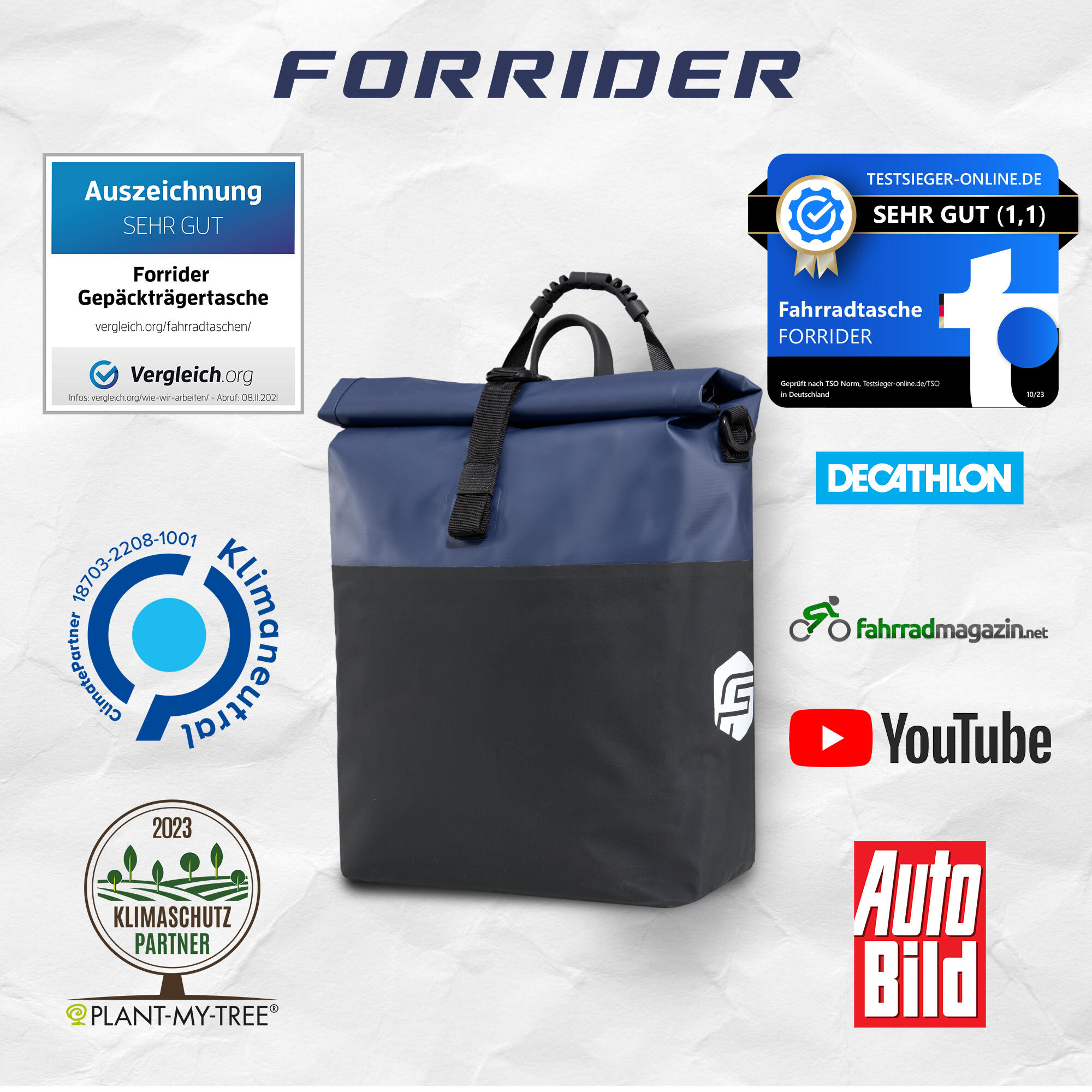 Fahrradtasche Basic 22L-Wasserdichte Gepäckträgertasche perfekter Allrounder 5/7