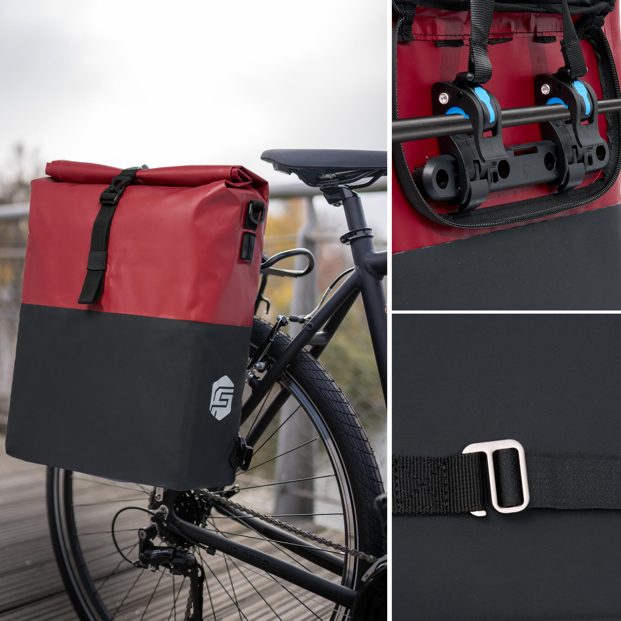 Fahrradtasche 3in1 27L - Wasserdichte Gepäckträgertasche & Rucksack 4/7